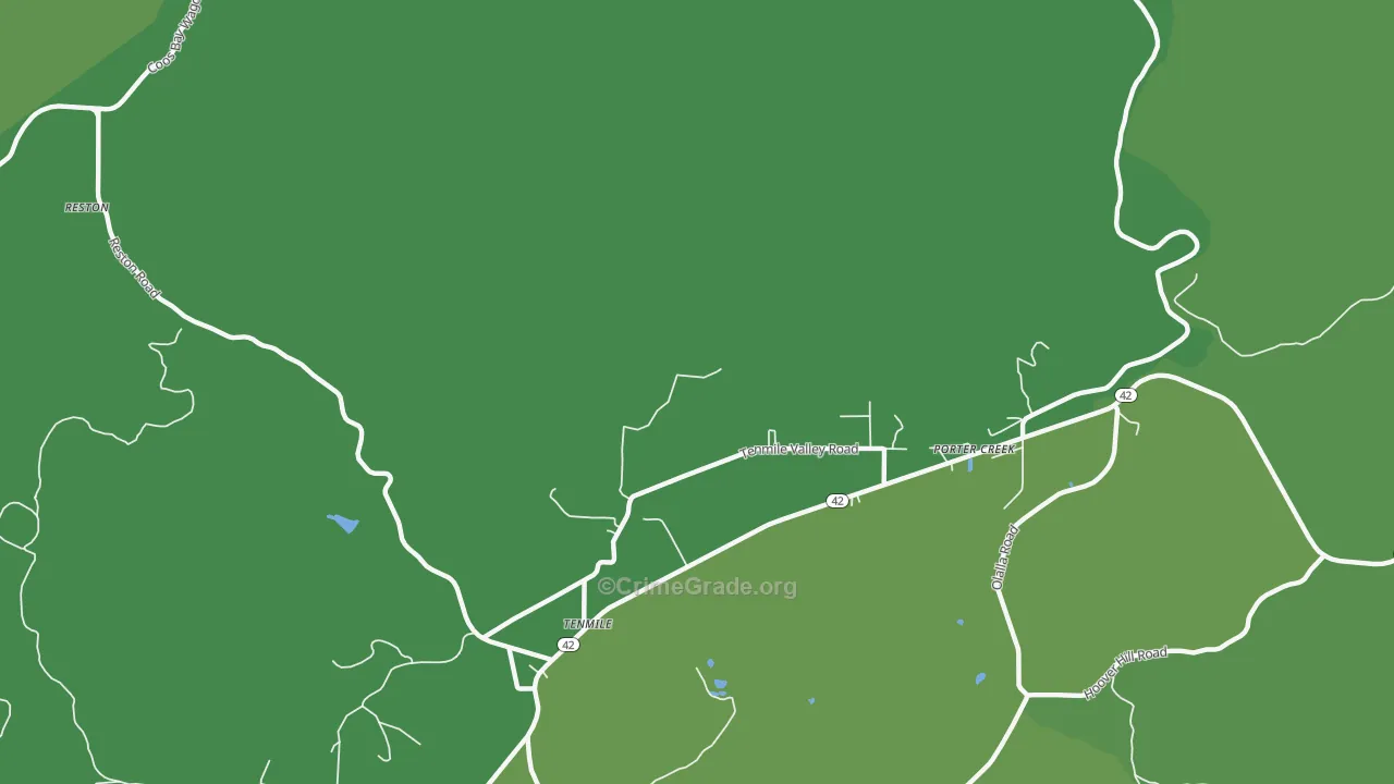 97481, OR Map of Vehicle Theft Rates