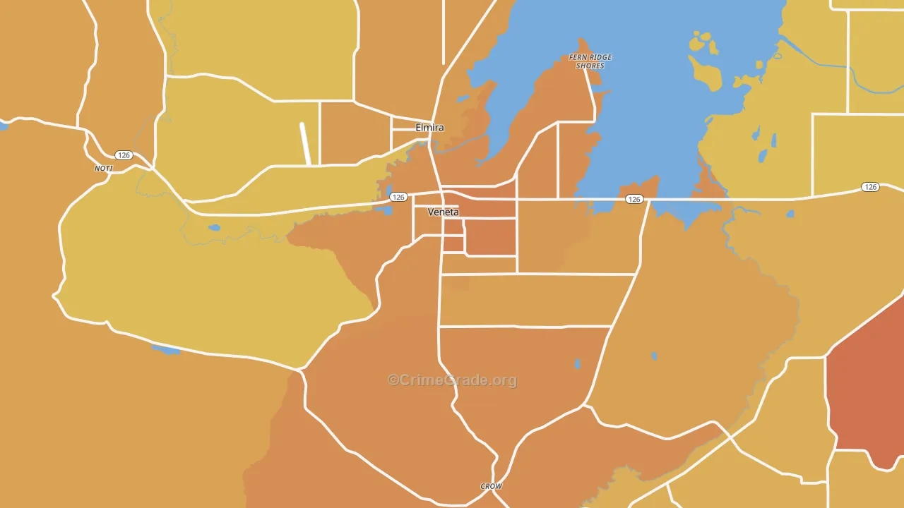 97487, OR Map of Vehicle Theft Rates