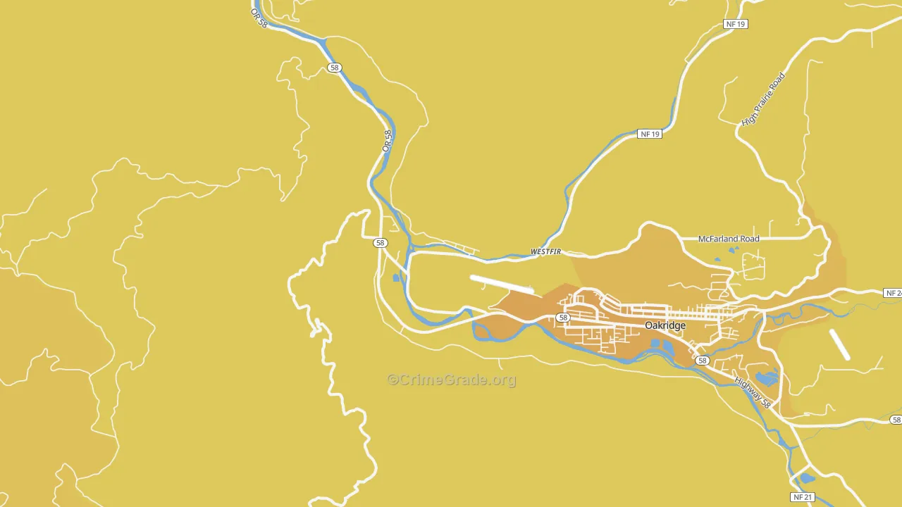 97492, OR Map of Vehicle Theft Rates