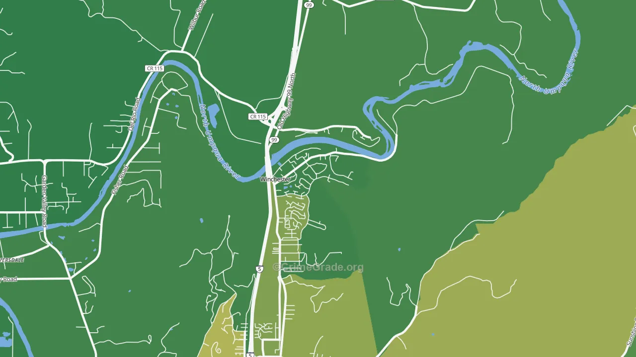 97495, OR Map of Vehicle Theft Rates