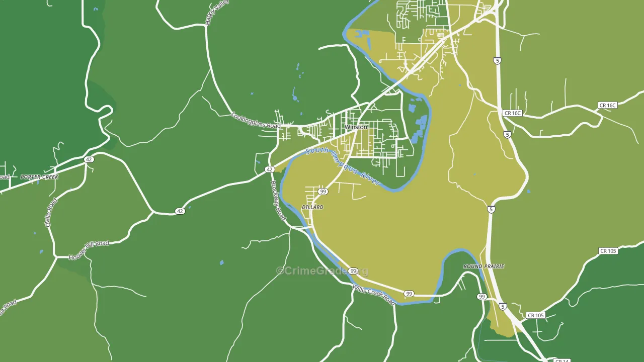 97496, OR Map of Vehicle Theft Rates