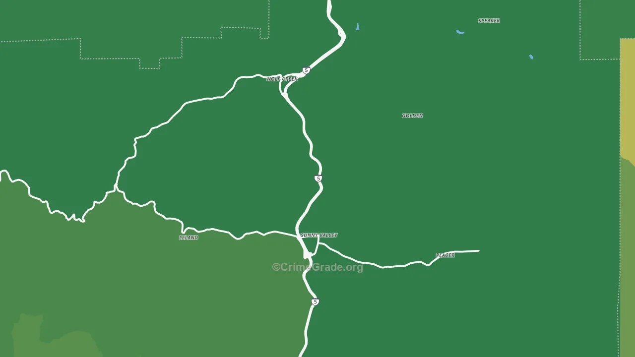 97497, OR Map of Vehicle Theft Rates