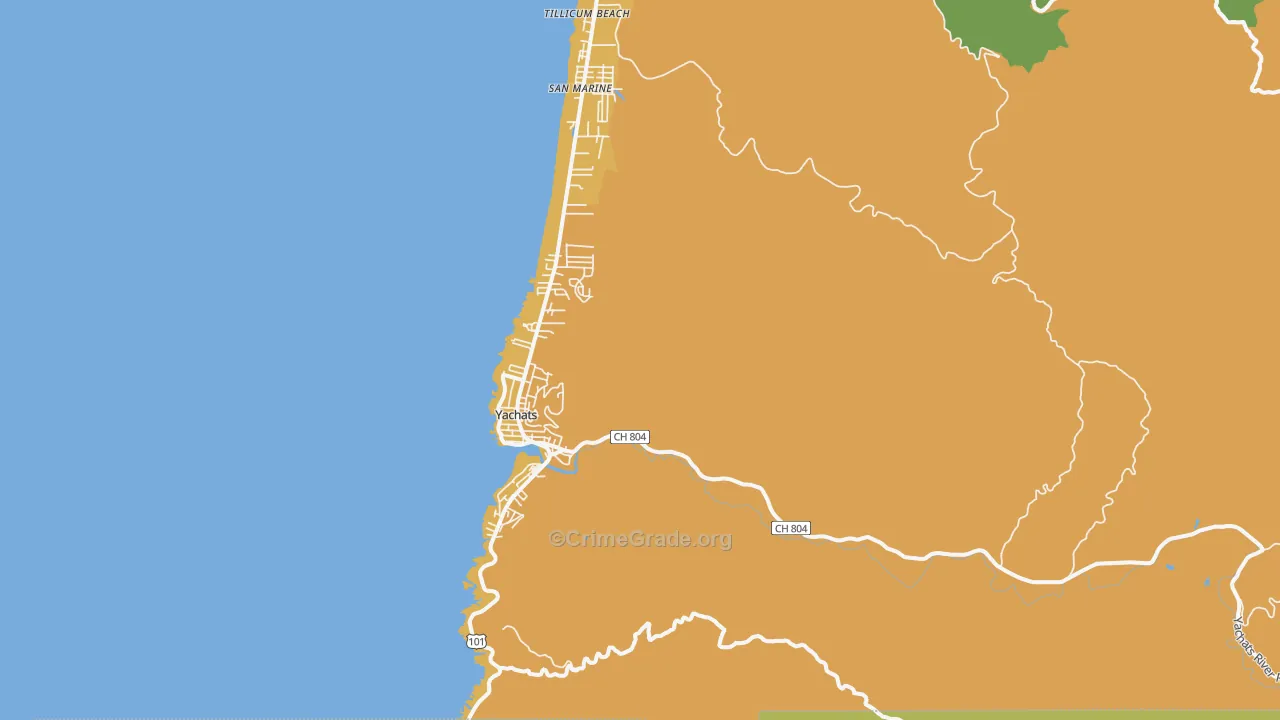97498, OR Map of Vehicle Theft Rates