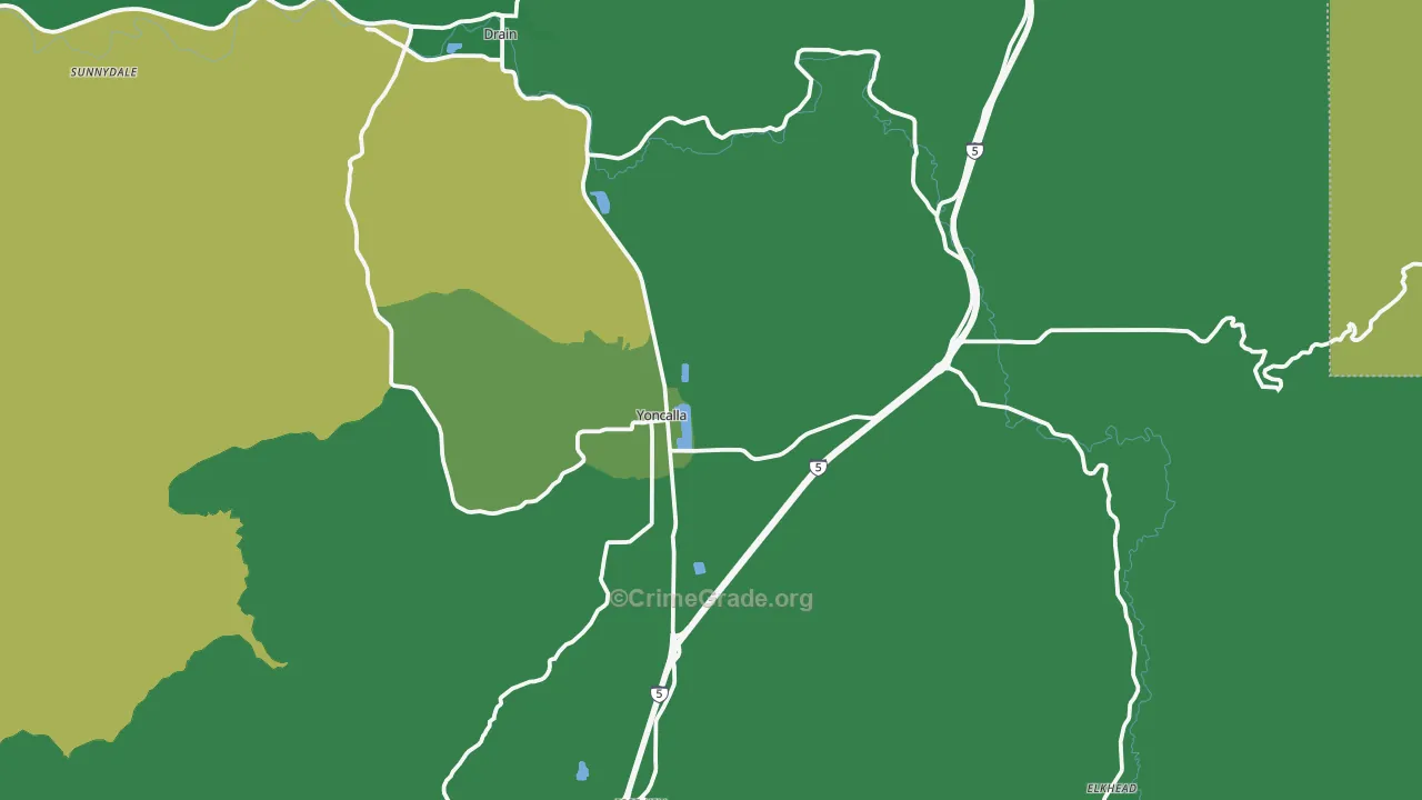 97499, OR Map of Vehicle Theft Rates