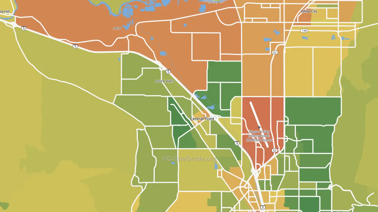97502, OR Map of Vehicle Theft Rates