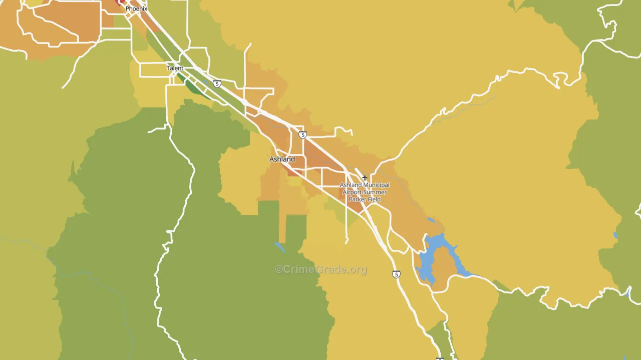 97520, OR Map of Vehicle Theft Rates