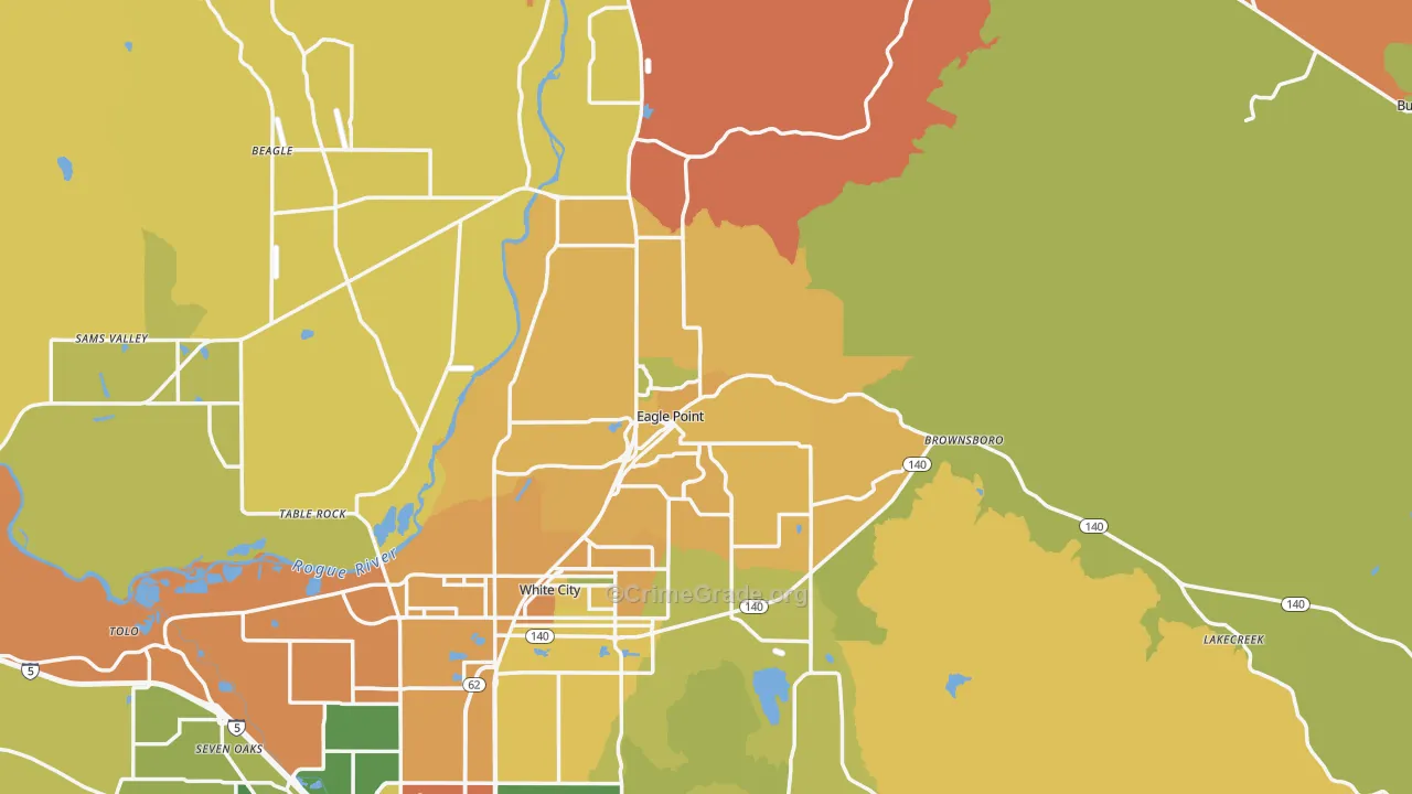 97524, OR Map of Vehicle Theft Rates