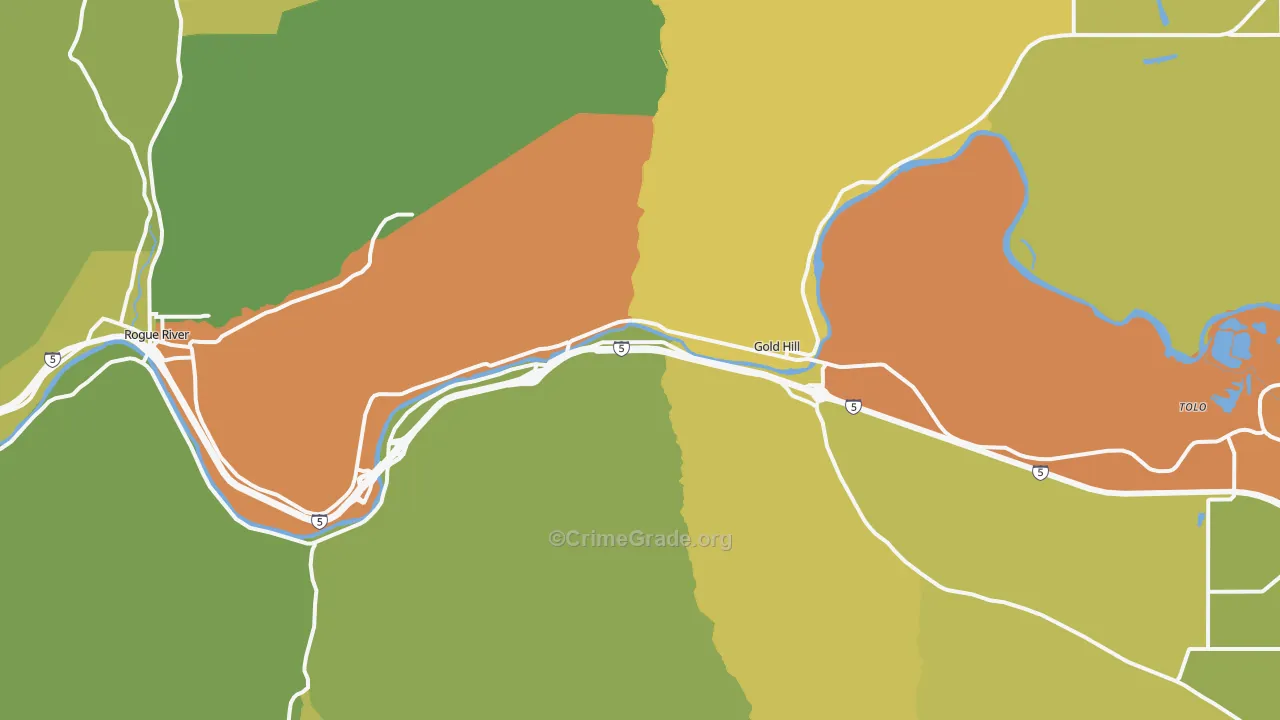 97525, OR Map of Vehicle Theft Rates