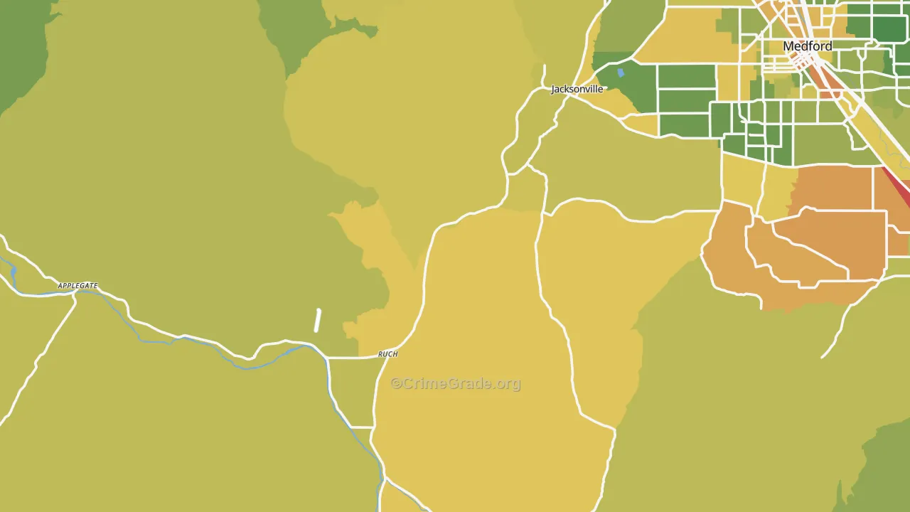 97530, OR Map of Vehicle Theft Rates