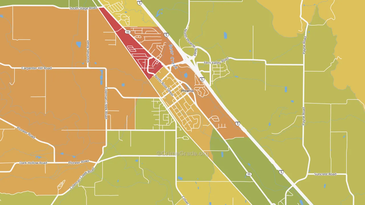 97535, OR Map of Vehicle Theft Rates
