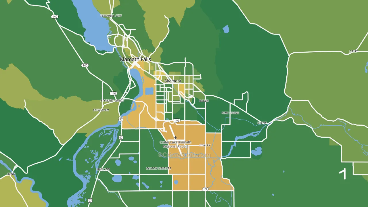 97603, OR Map of Vehicle Theft Rates