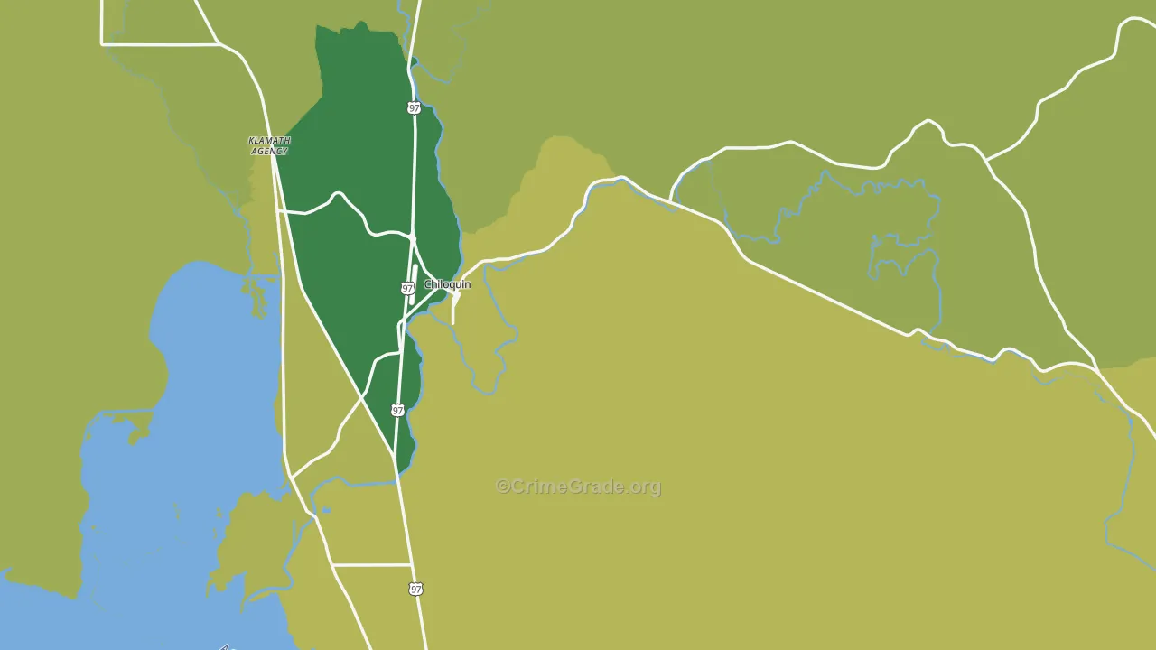 97624, OR Map of Vehicle Theft Rates