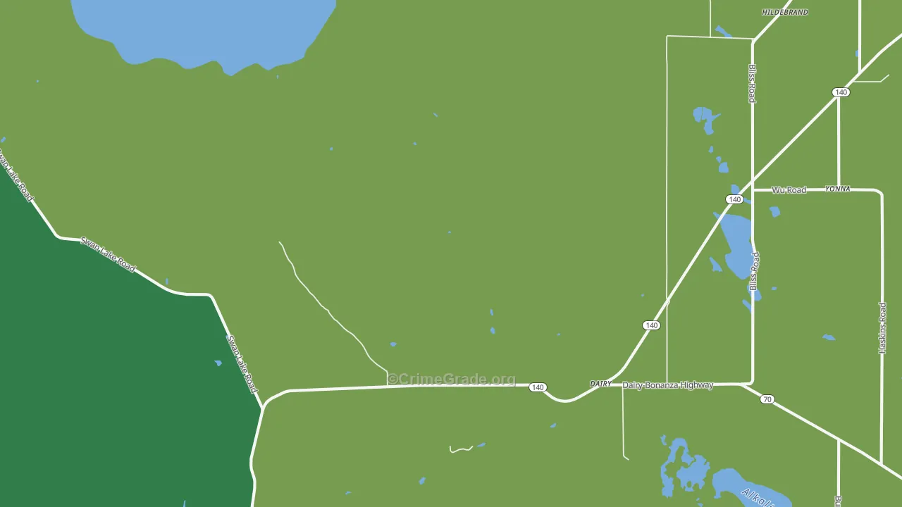 97625, OR Map of Vehicle Theft Rates