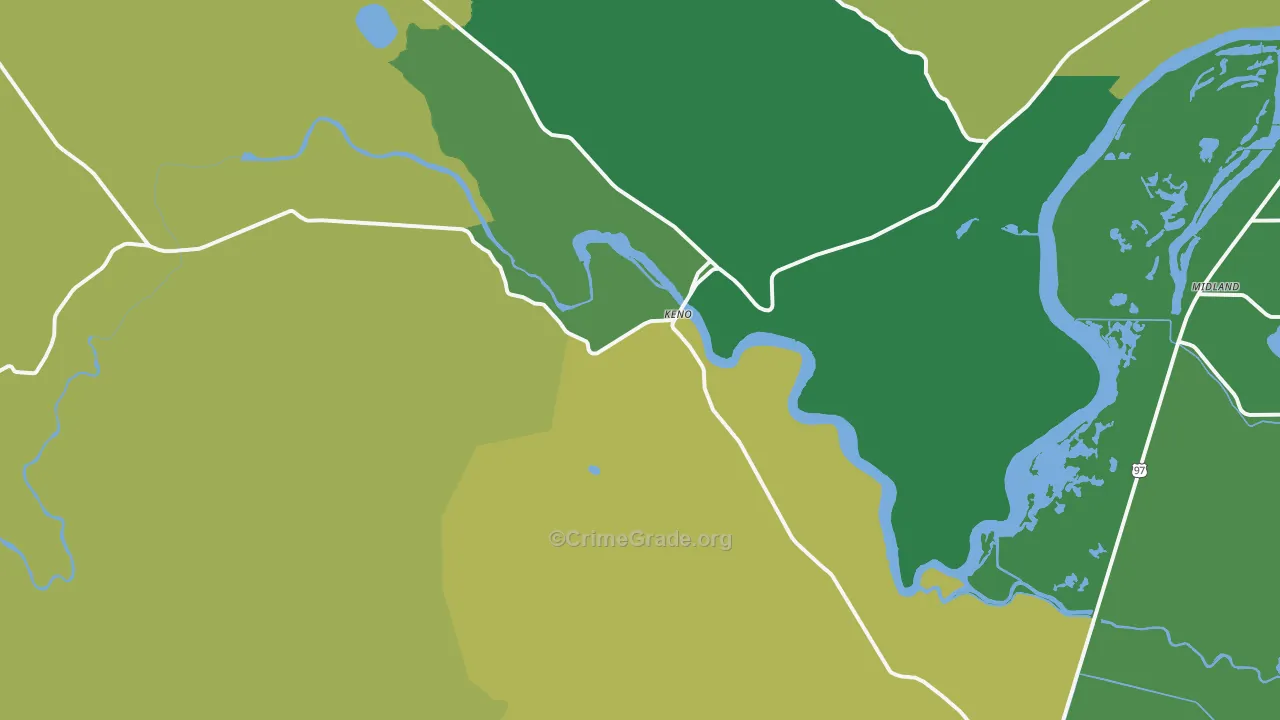 97627, OR Map of Vehicle Theft Rates