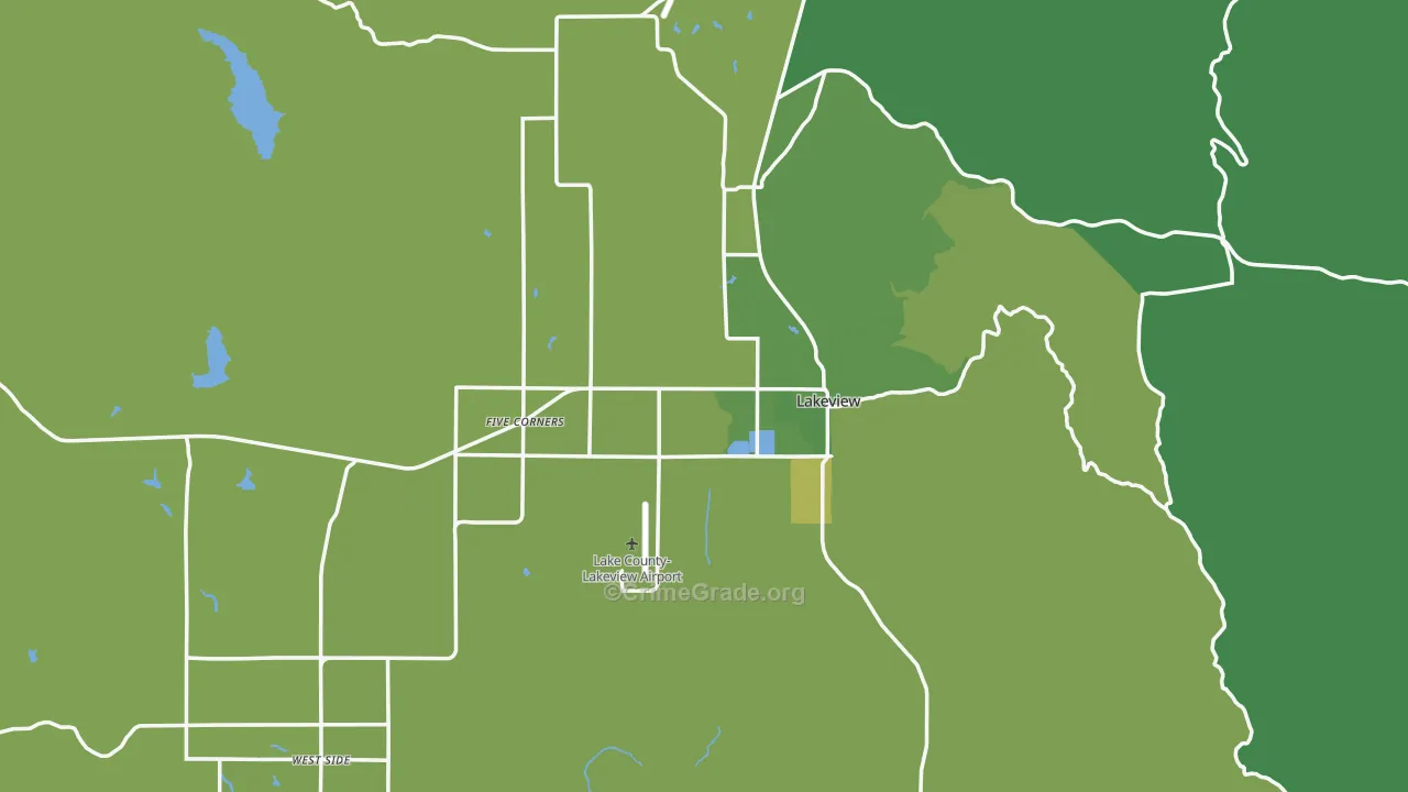 97630, OR Map of Vehicle Theft Rates