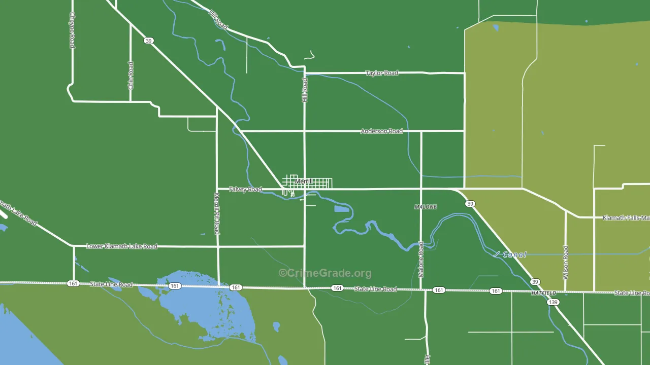 97633, OR Map of Vehicle Theft Rates