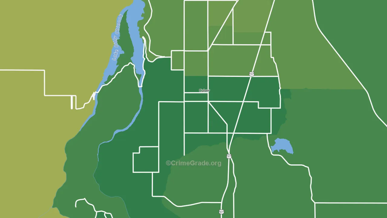 97734, OR Map of Vehicle Theft Rates