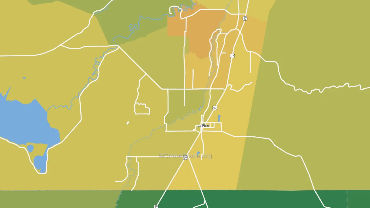 97739, OR Map of Vehicle Theft Rates