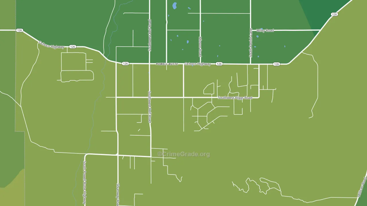 97753, OR Map of Vehicle Theft Rates