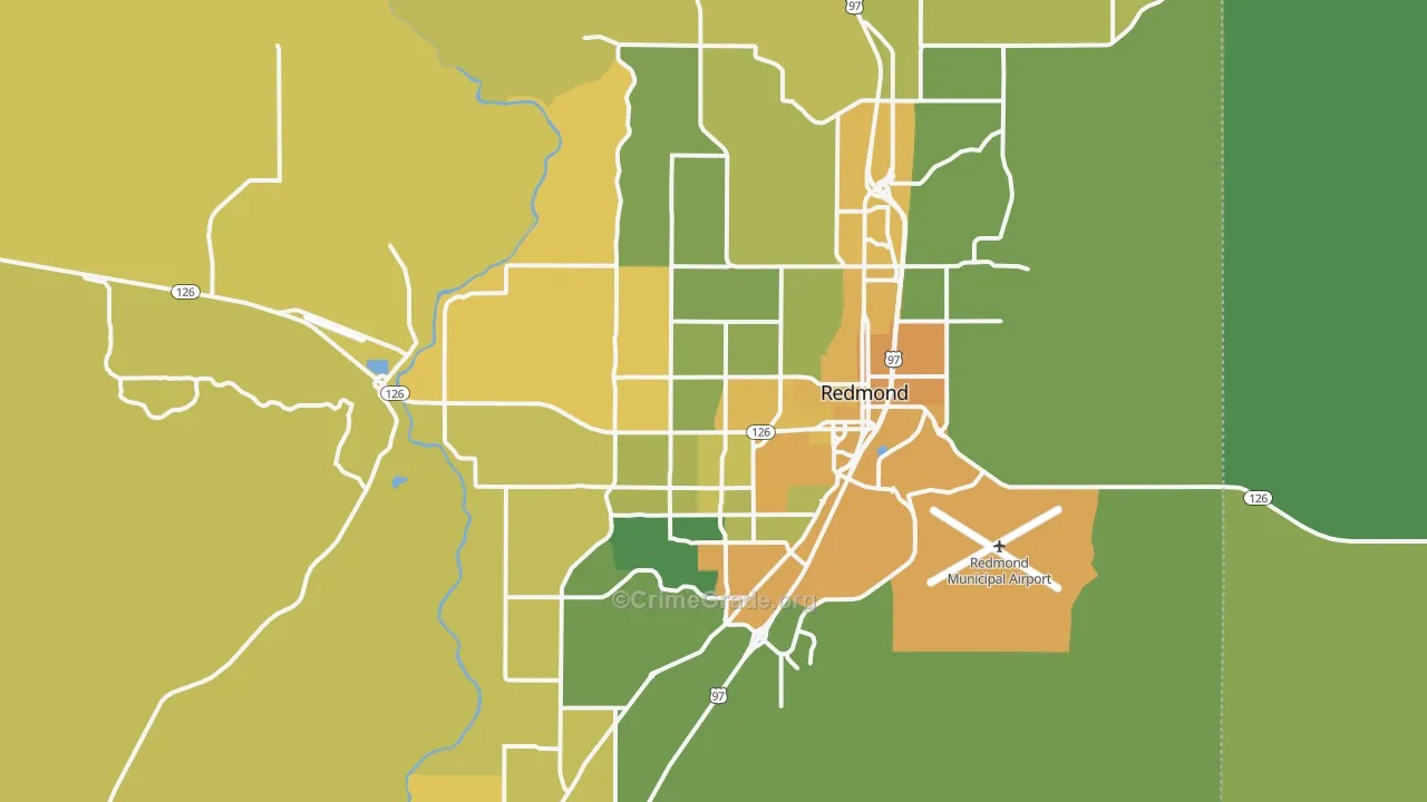 97756, OR Map of Vehicle Theft Rates
