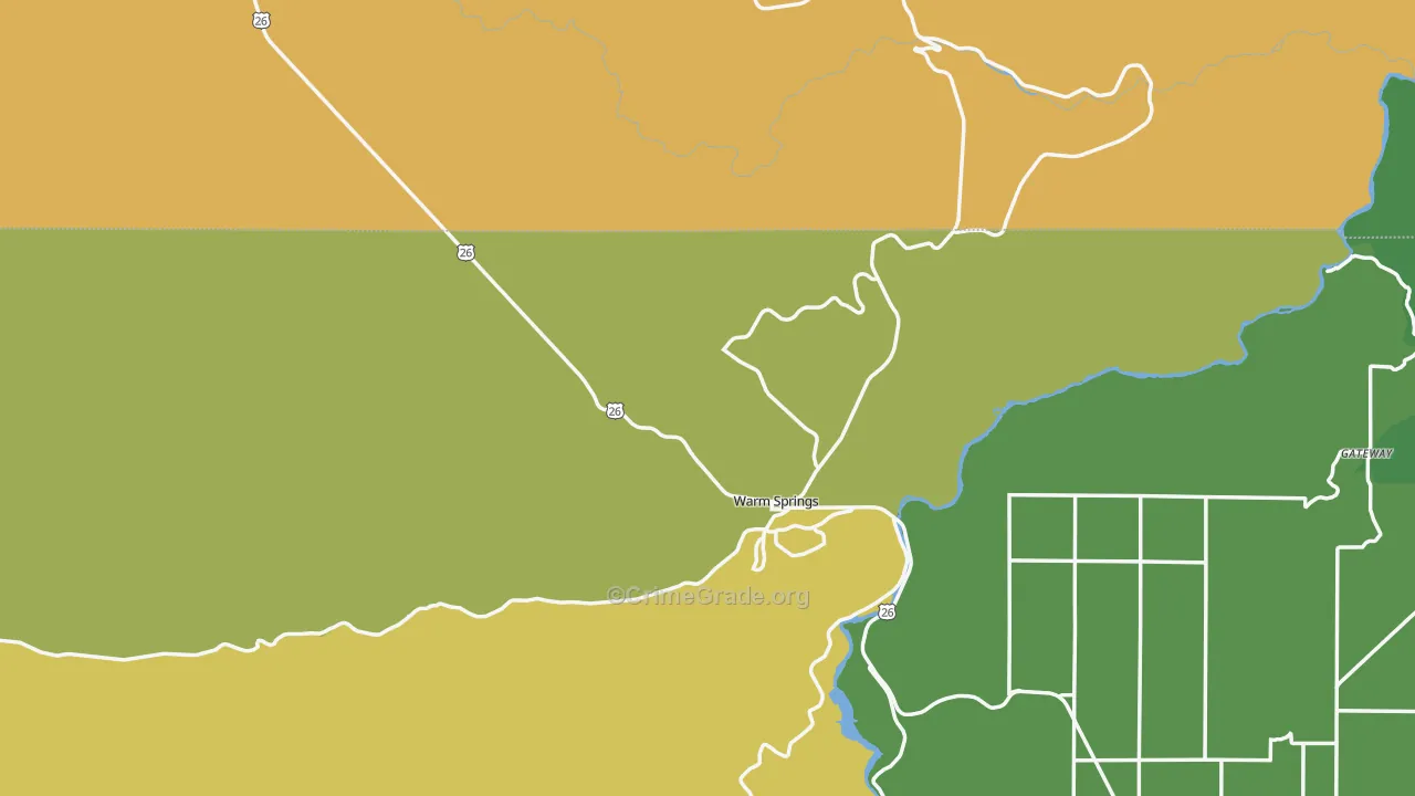 97761, OR Map of Vehicle Theft Rates