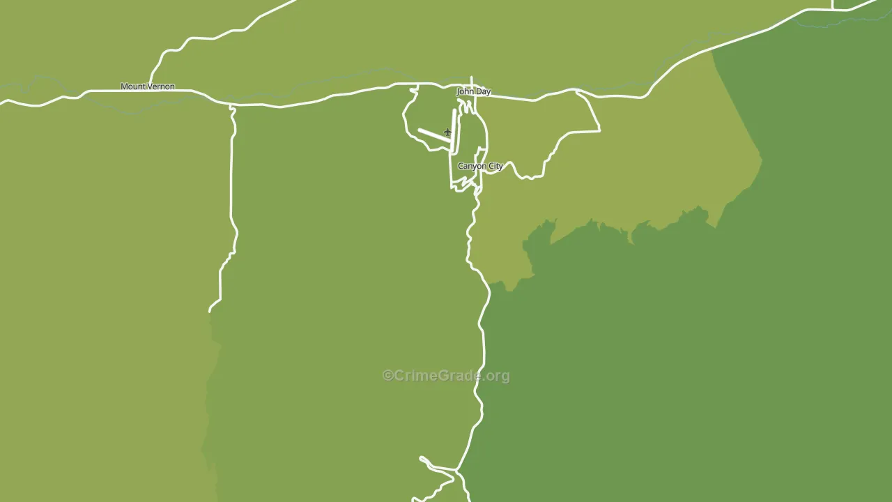 97820, OR Map of Vehicle Theft Rates