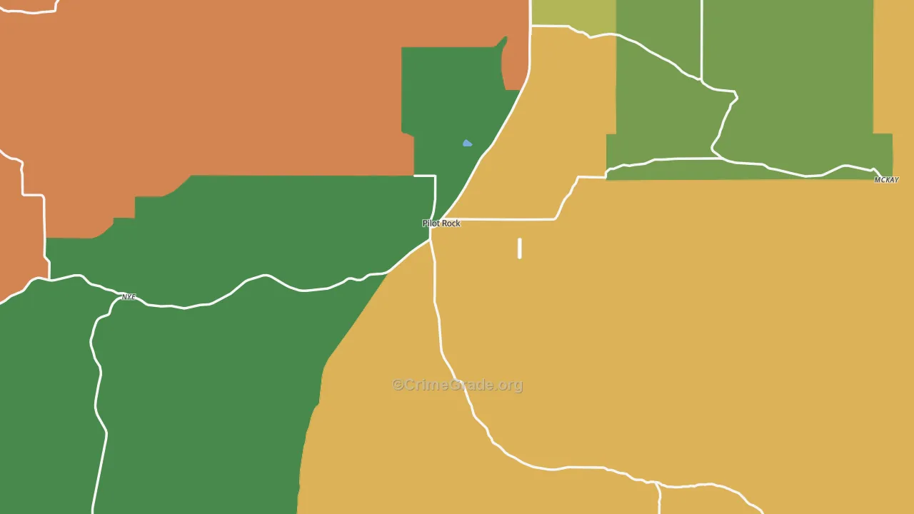 97868, OR Map of Vehicle Theft Rates