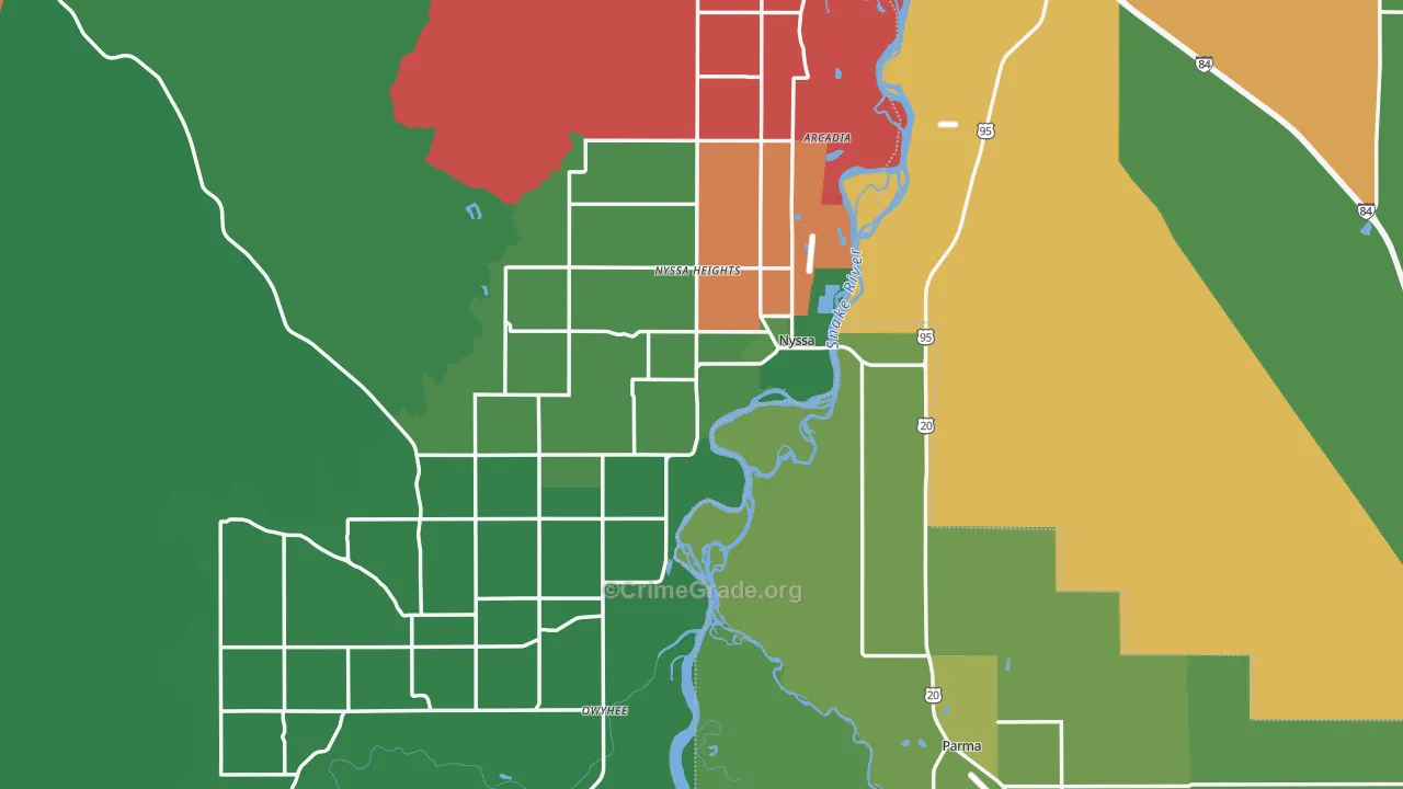 97913, OR Map of Vehicle Theft Rates