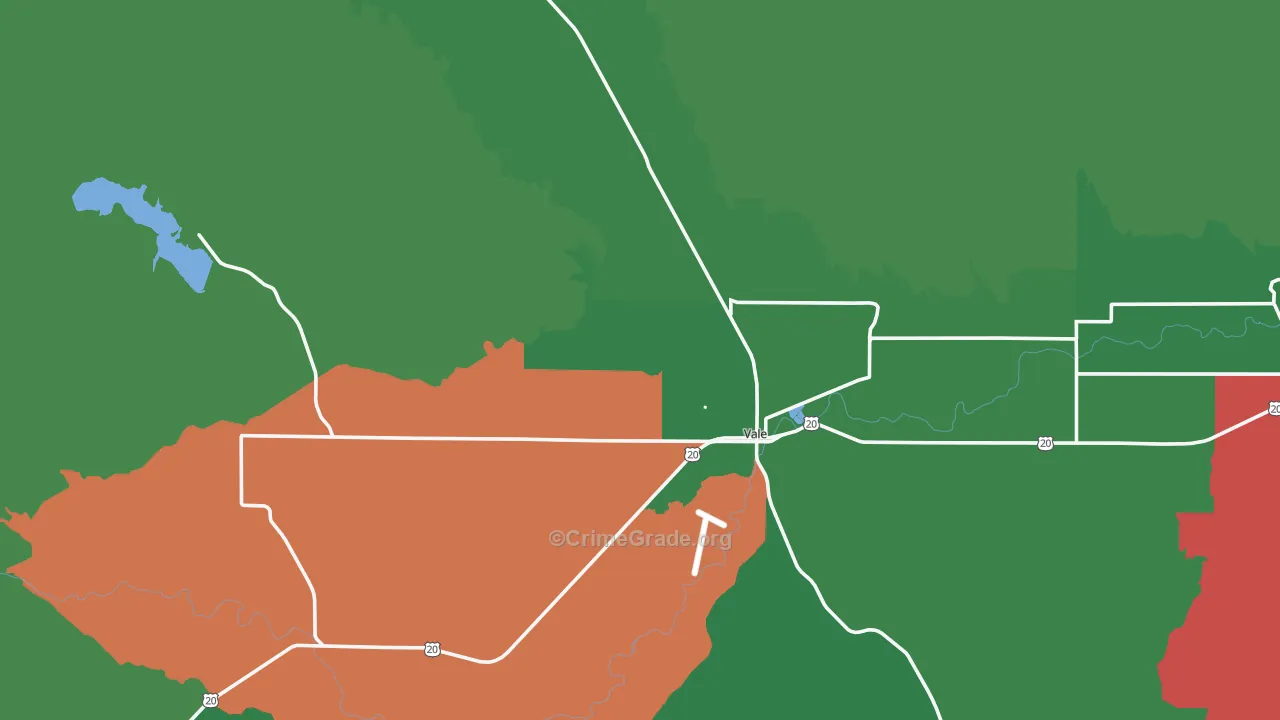 97918, OR Map of Vehicle Theft Rates