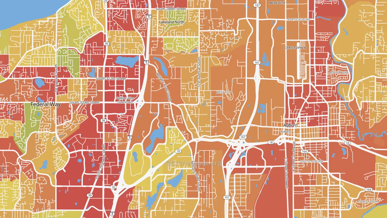 98001, WA Map of Vehicle Theft Rates
