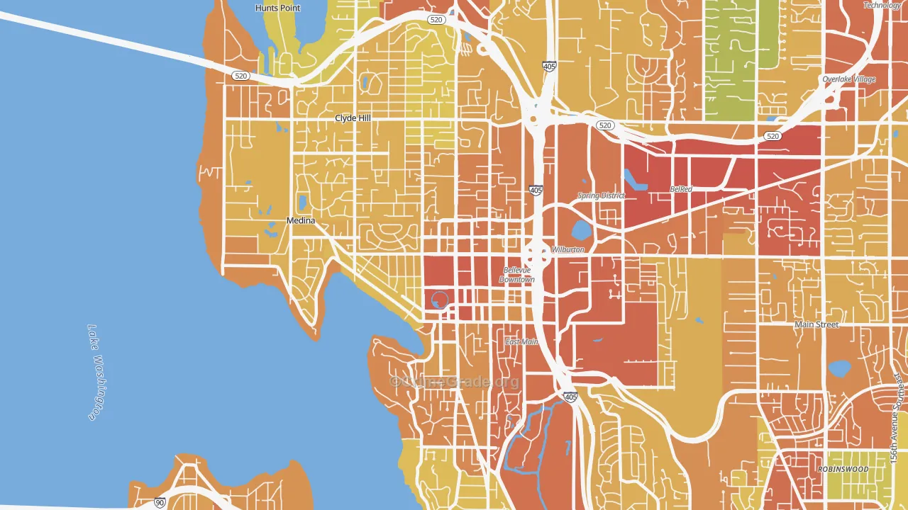 98004, WA Map of Vehicle Theft Rates
