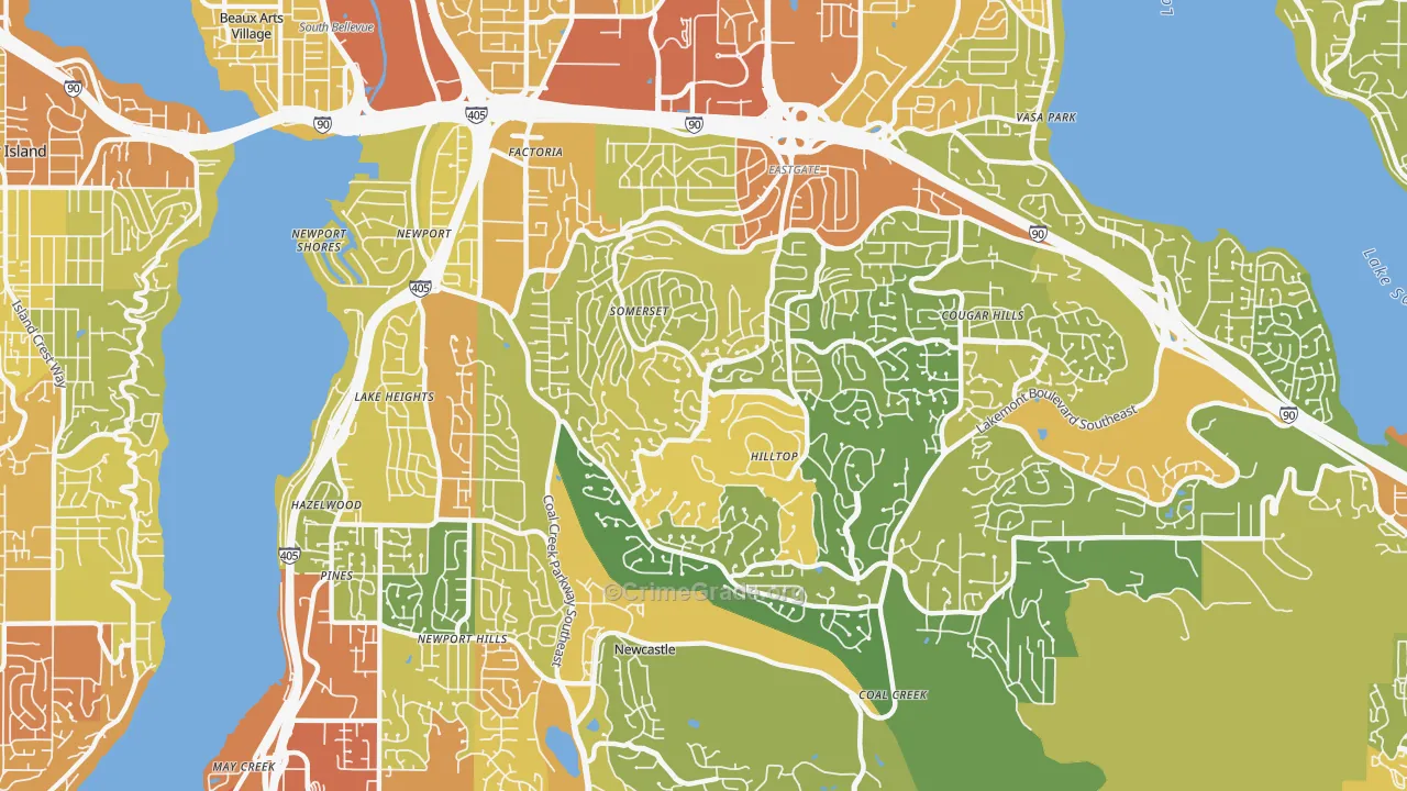 98006, WA Map of Vehicle Theft Rates