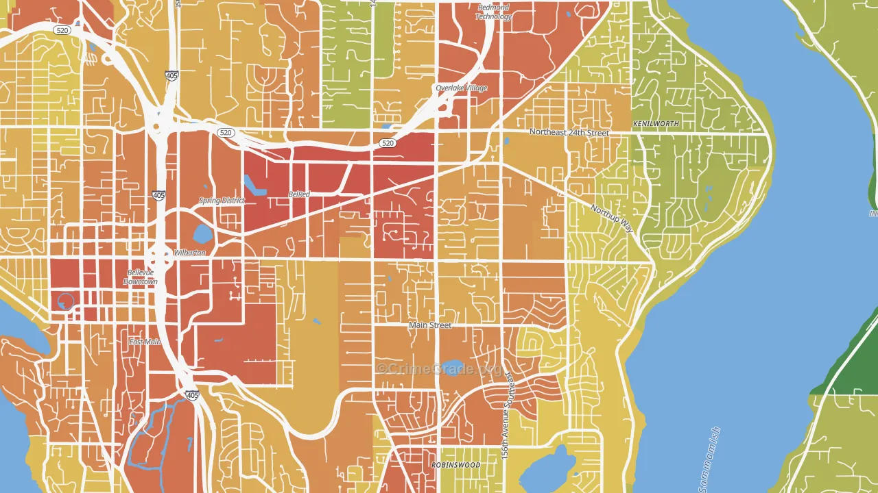 98007, WA Map of Vehicle Theft Rates