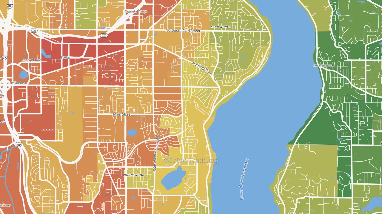 98008, WA Map of Vehicle Theft Rates
