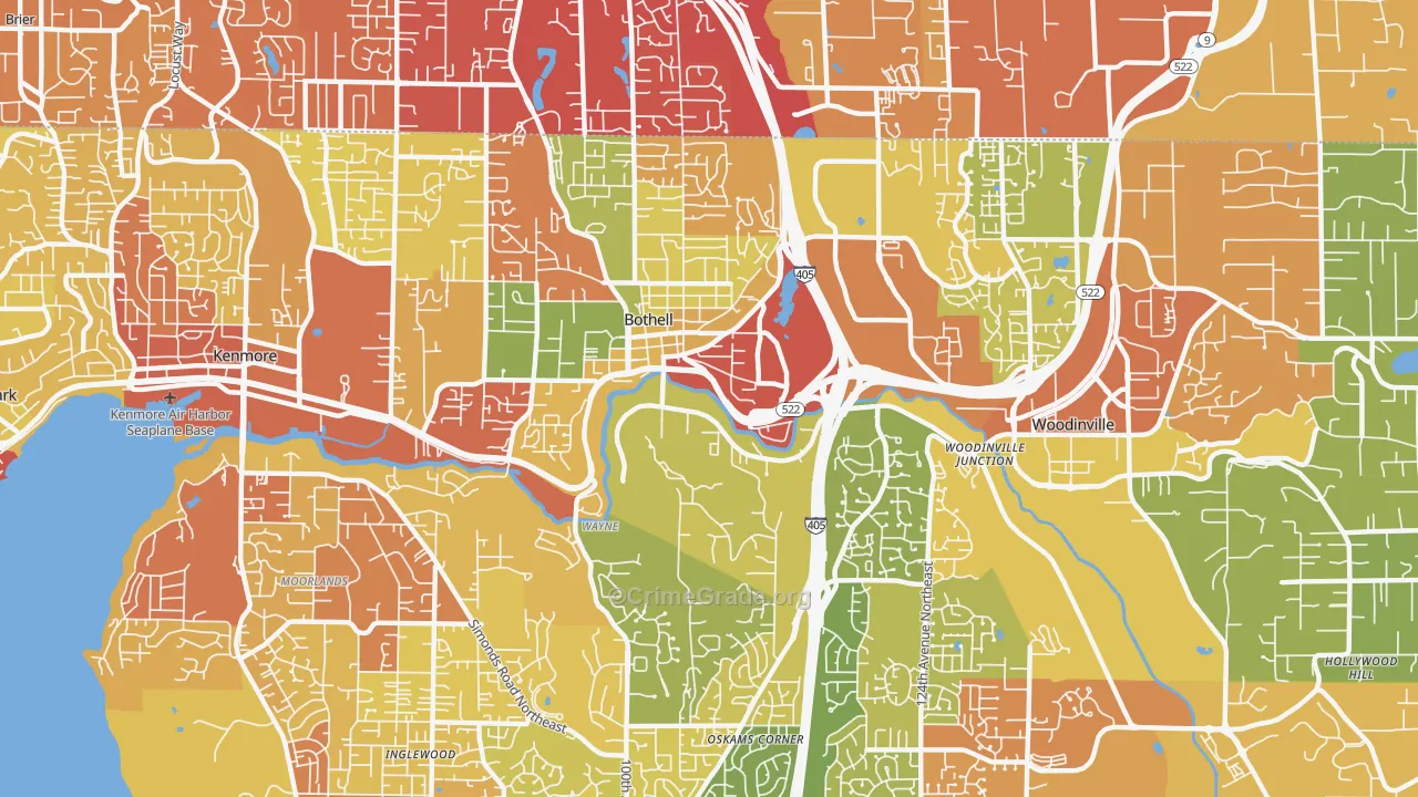 98011, WA Map of Vehicle Theft Rates