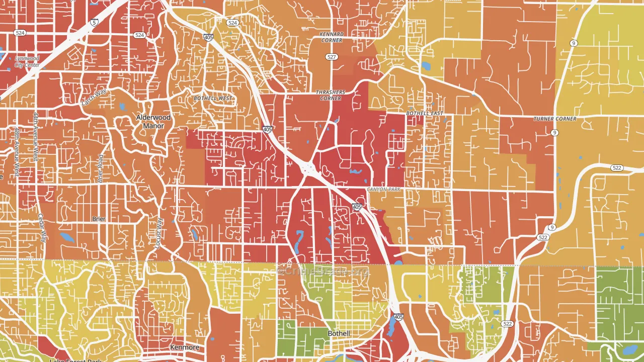 98021, WA Map of Vehicle Theft Rates