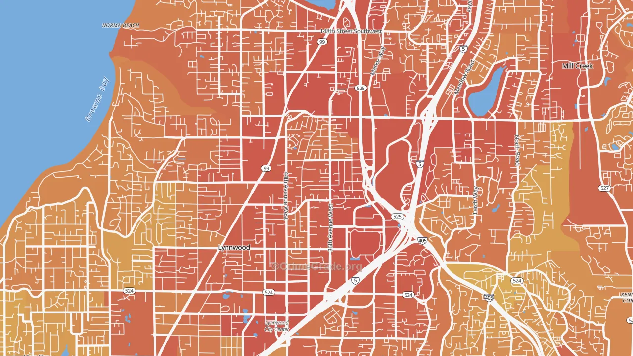 98037, WA Map of Vehicle Theft Rates