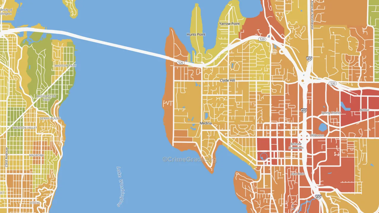 98039, WA Map of Vehicle Theft Rates