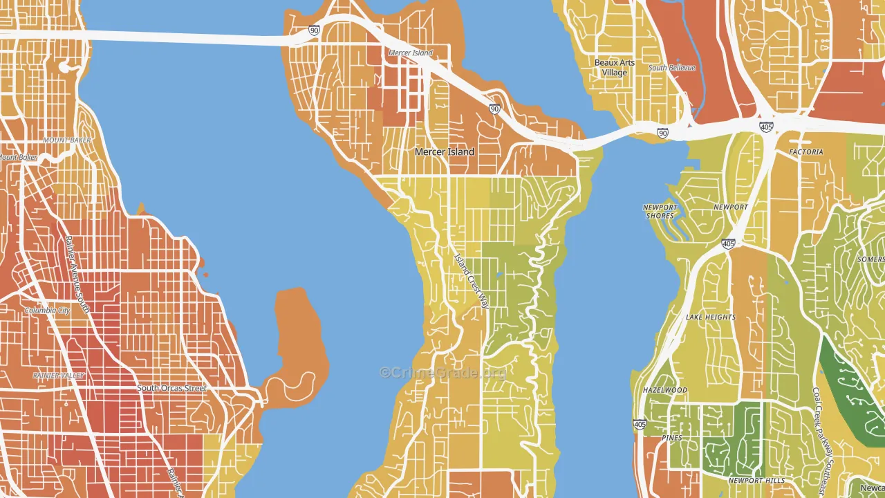98040, WA Map of Vehicle Theft Rates