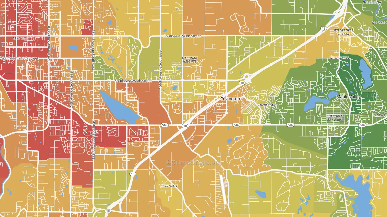 98042, WA Map of Vehicle Theft Rates