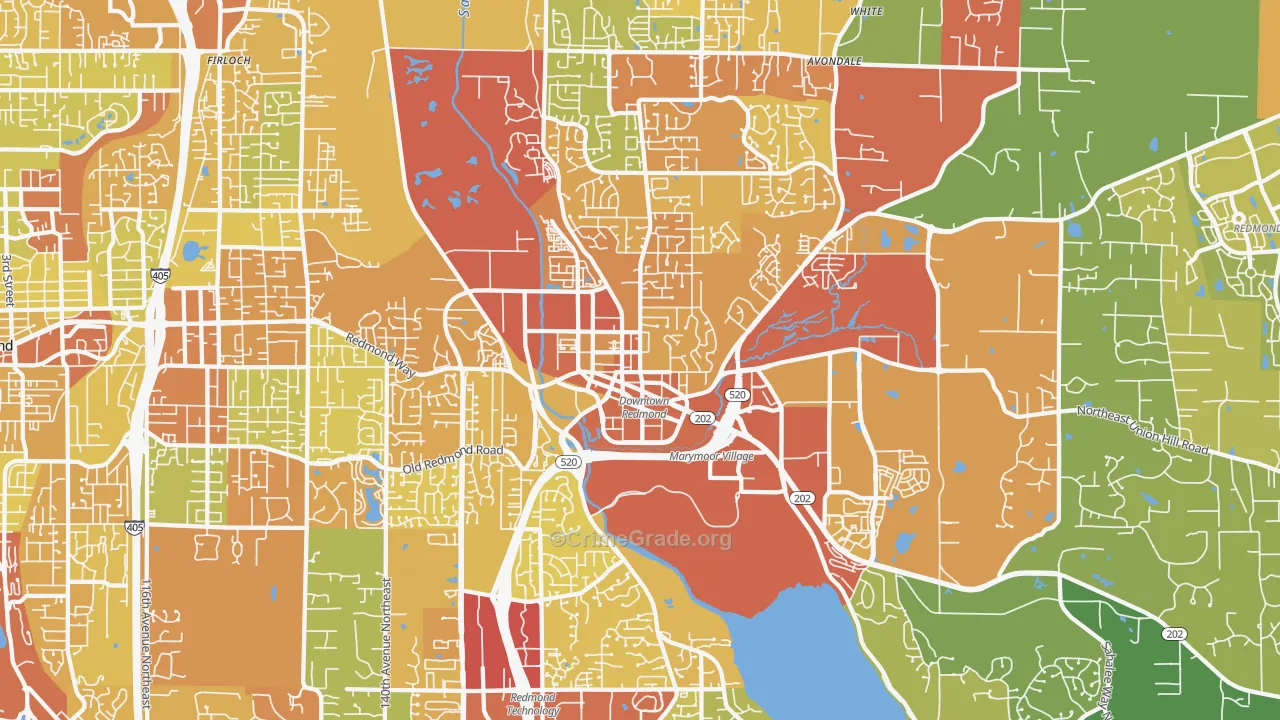 98052, WA Map of Vehicle Theft Rates