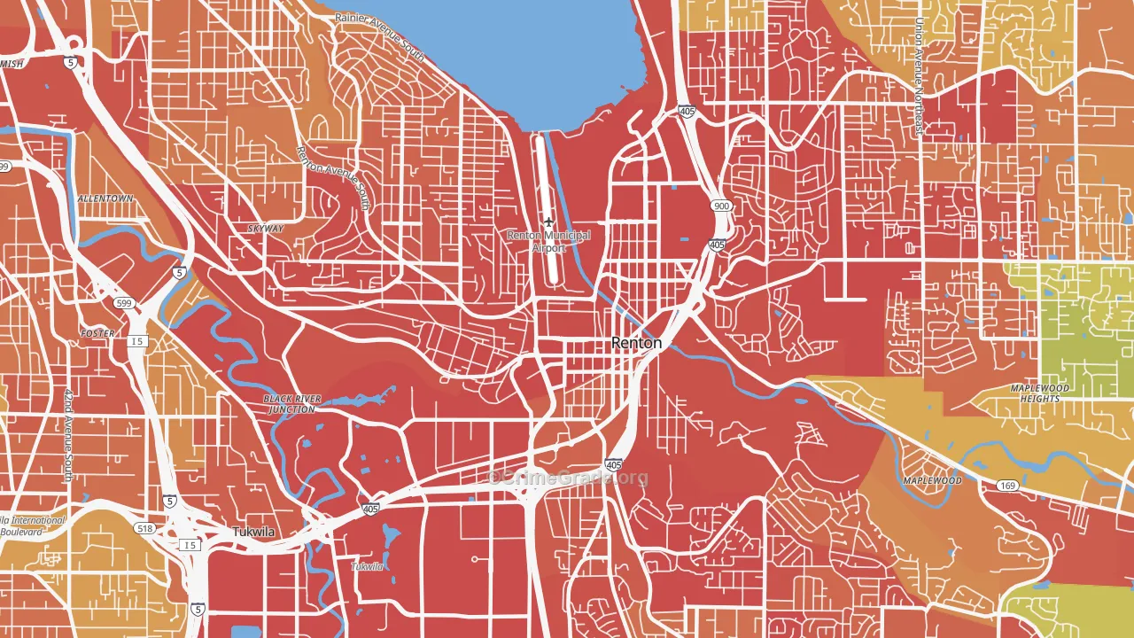 98057, WA Map of Vehicle Theft Rates