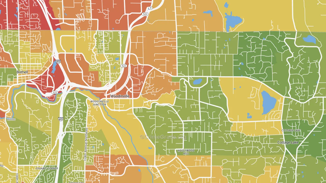 98072, WA Map of Vehicle Theft Rates