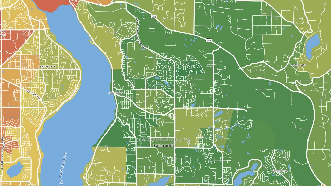 98074, WA Map of Vehicle Theft Rates