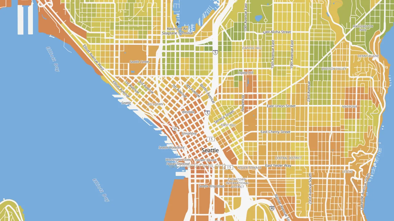 98101, WA Map of Vehicle Theft Rates
