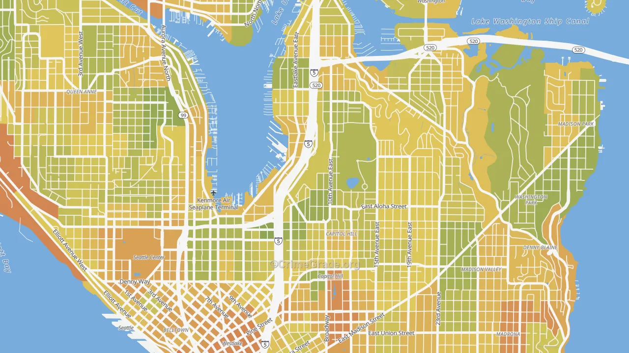 98102, WA Map of Vehicle Theft Rates