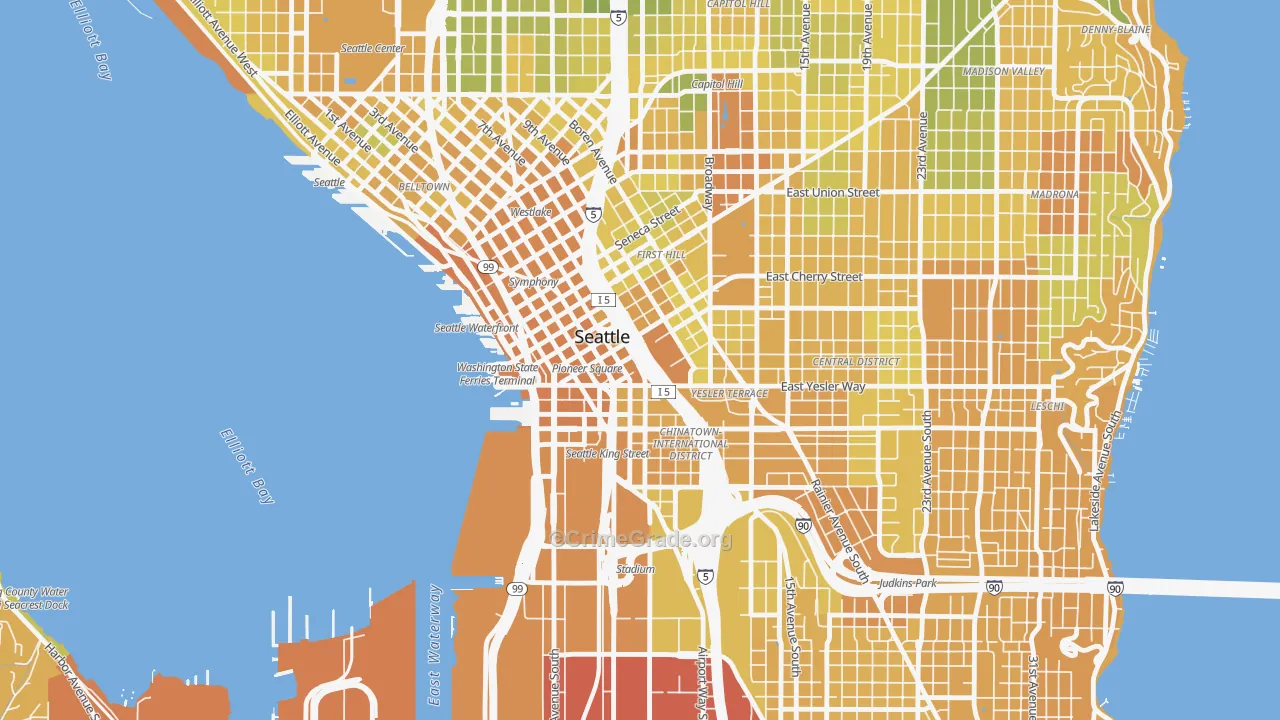 98104, WA Map of Vehicle Theft Rates
