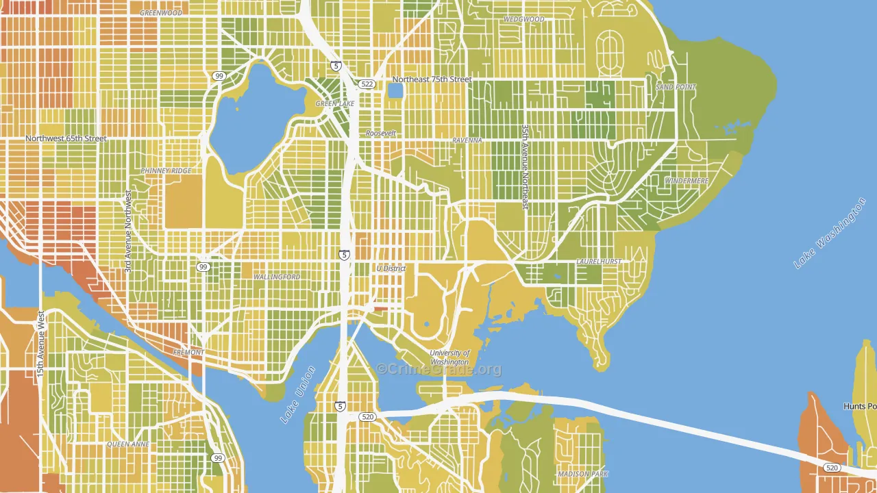 98105, WA Map of Vehicle Theft Rates
