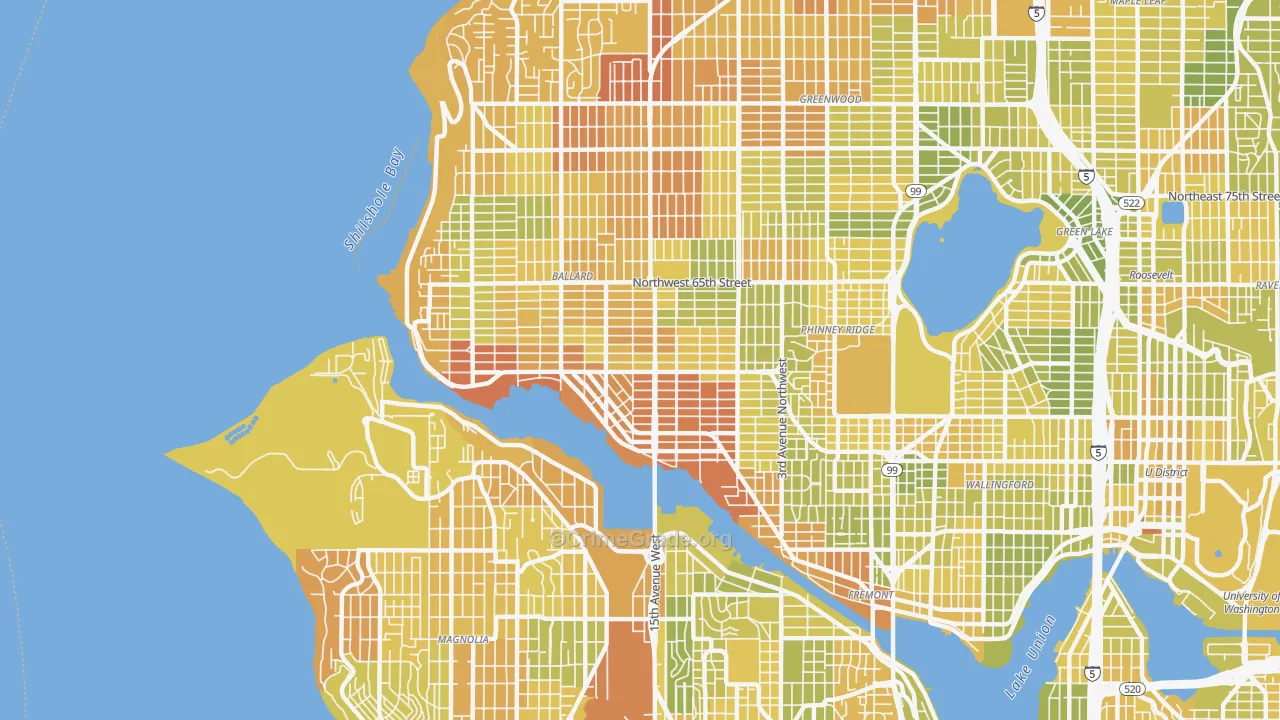 98107, WA Map of Vehicle Theft Rates