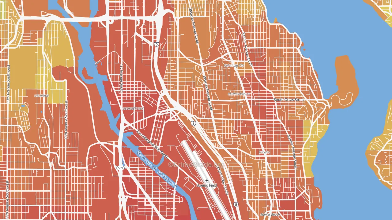 98108, WA Map of Vehicle Theft Rates